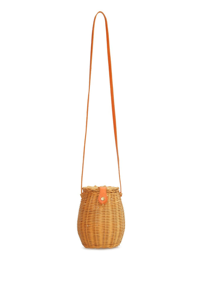 Wicker bucket bag