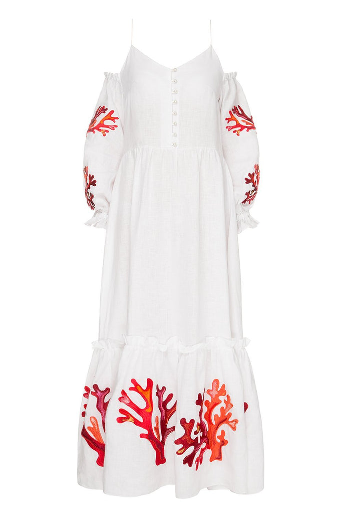 Saint-Tropez White Dress with Beads