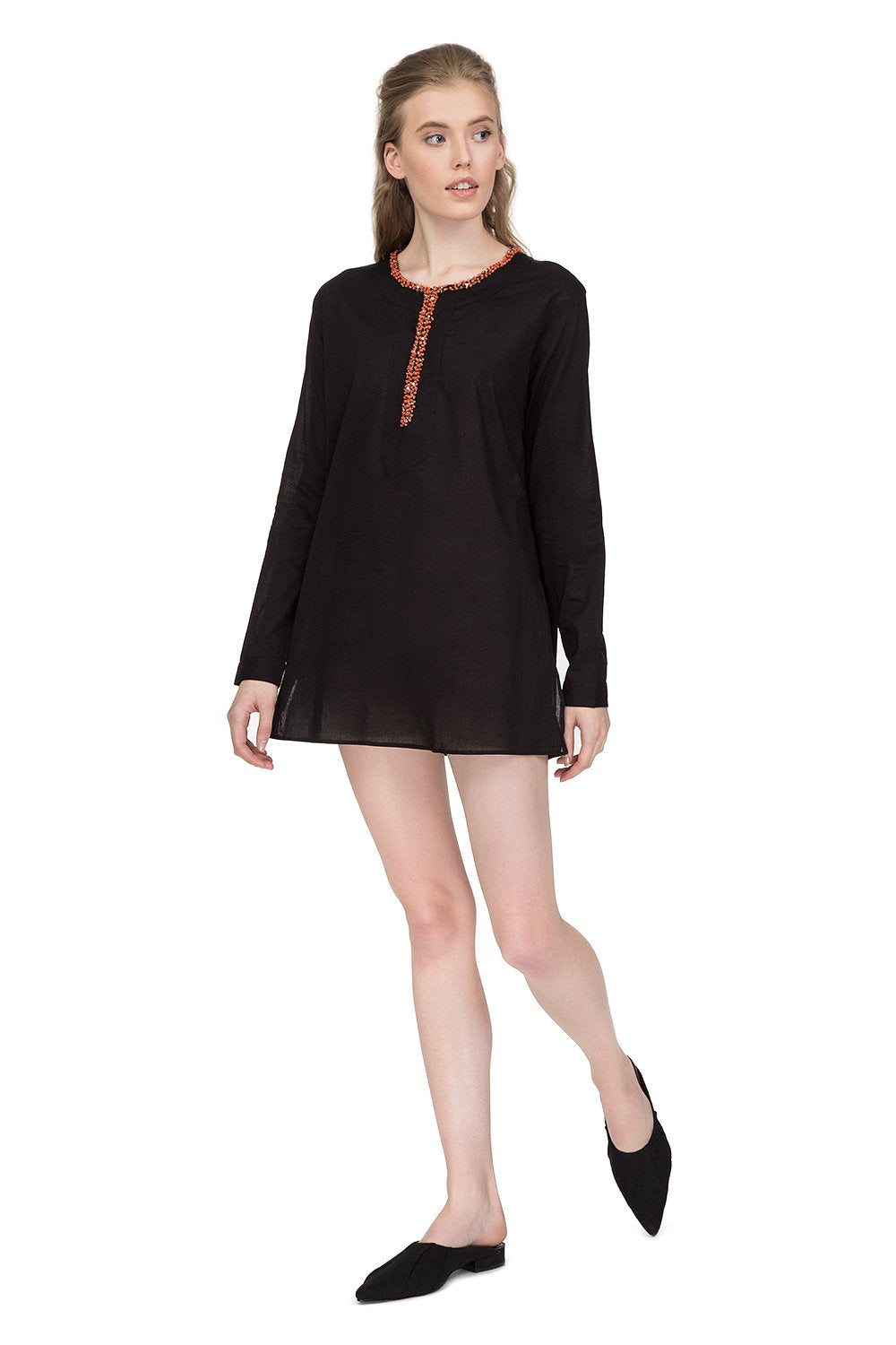 Divine cotton tunic with long sleeves