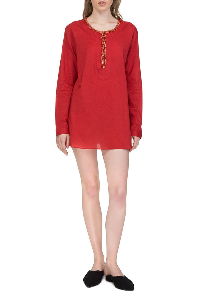 Divine cotton tunic with long sleeves
