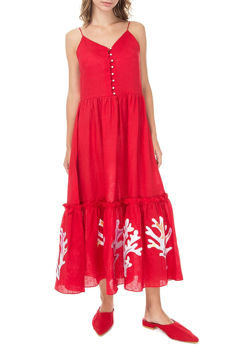 Saint-Tropez No Sleeved Red Dress