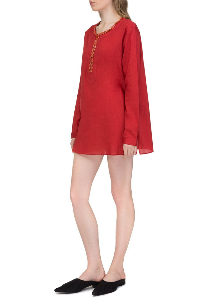 Divine cotton tunic with long sleeves