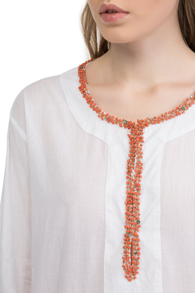 Divine cotton tunic with long sleeves