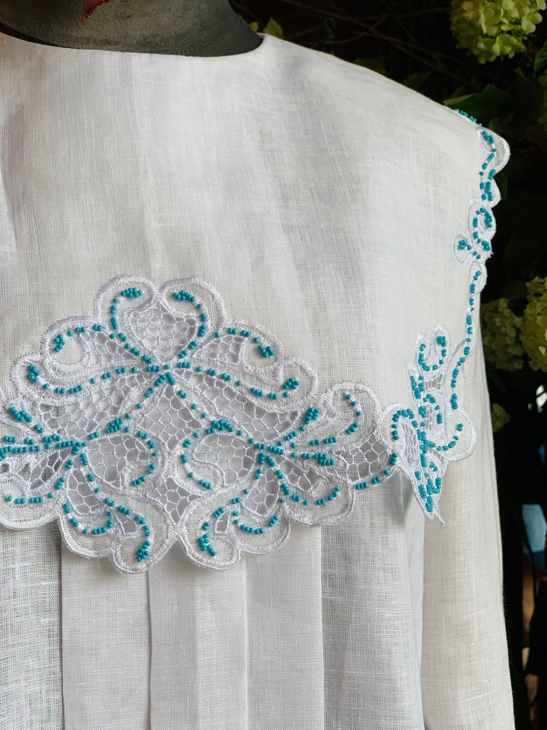 Richelieu Linen Beaded Blouse