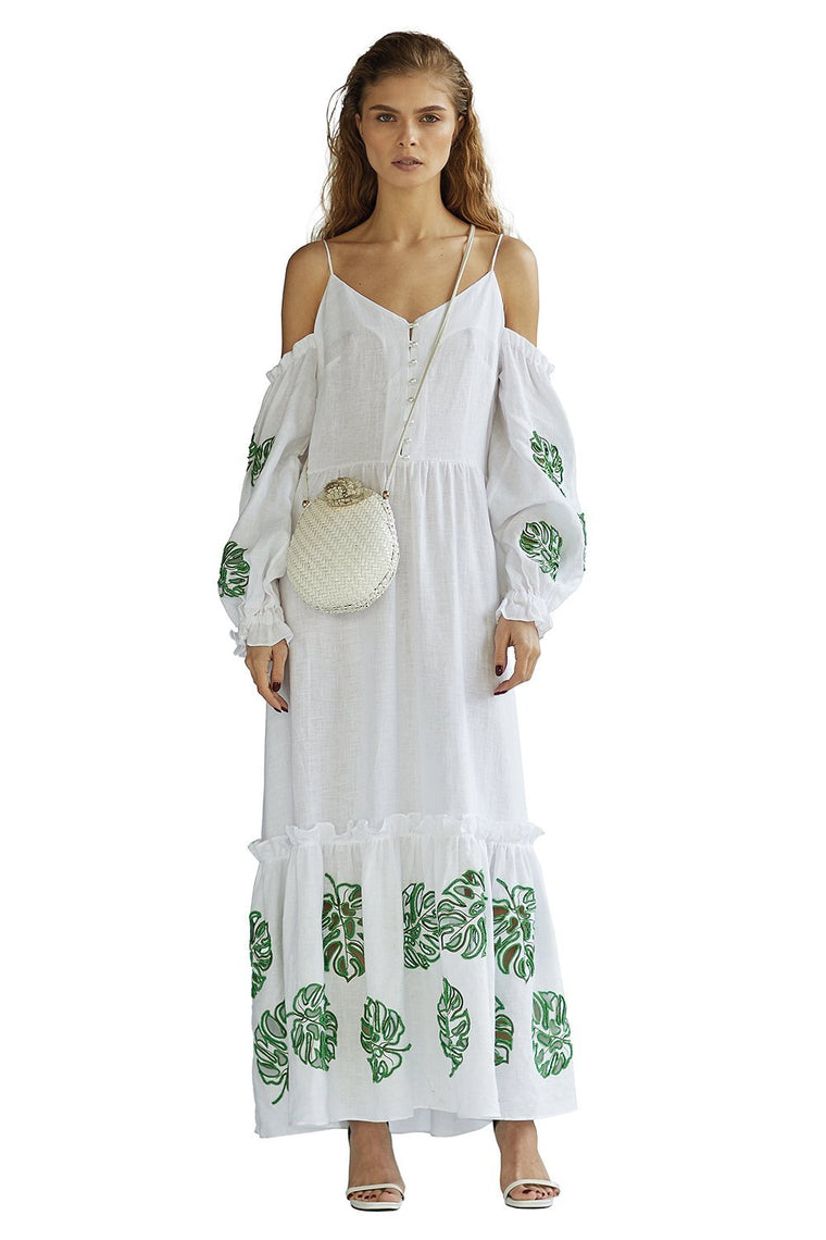 Bali White Dress with Beads