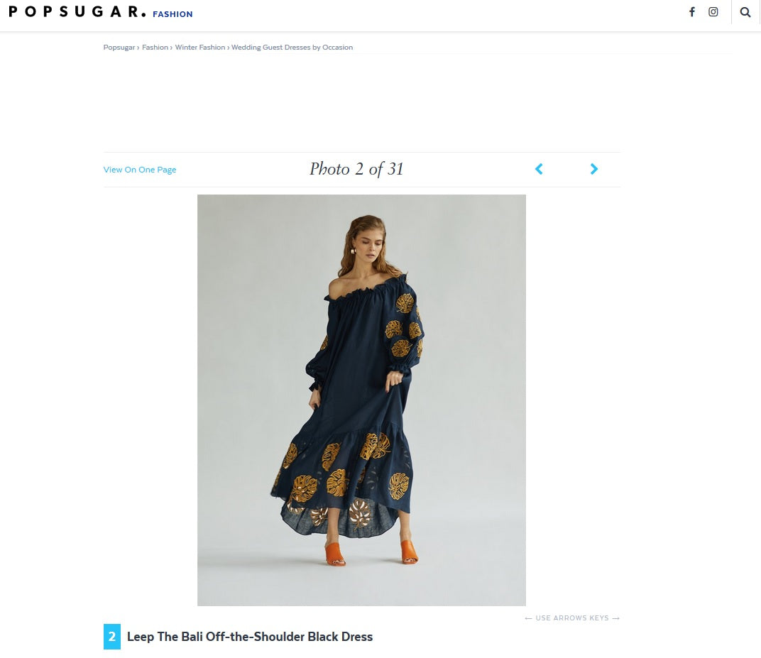 Lee Pfayfer The Bali Off-the-Shoulder Black Dress is featured on Pop S Lee Pfayfer The Bali Off-the-Shoulder Black Dress is featured on Pop S