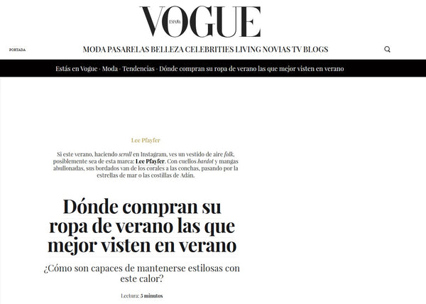 Lee Pfayfer is featured in Vogue Spain
