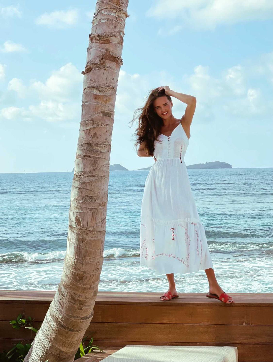 Gorgeous Ann Andres in Beach club dress