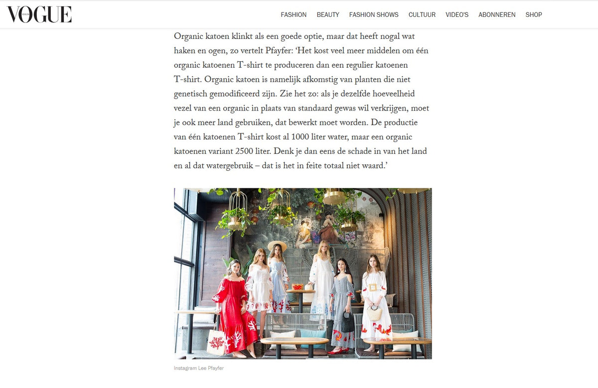 Lee Pfayfer's designer interview in Vogue Netherlands