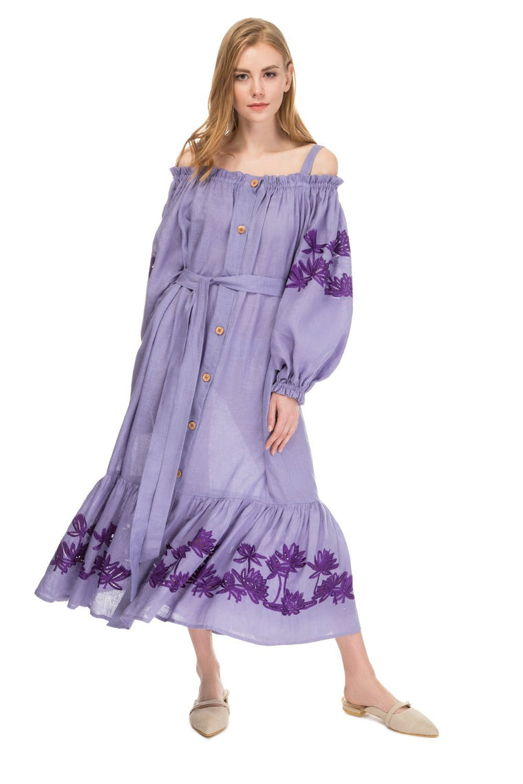 Back to Nature Off-the-shoulder Dress