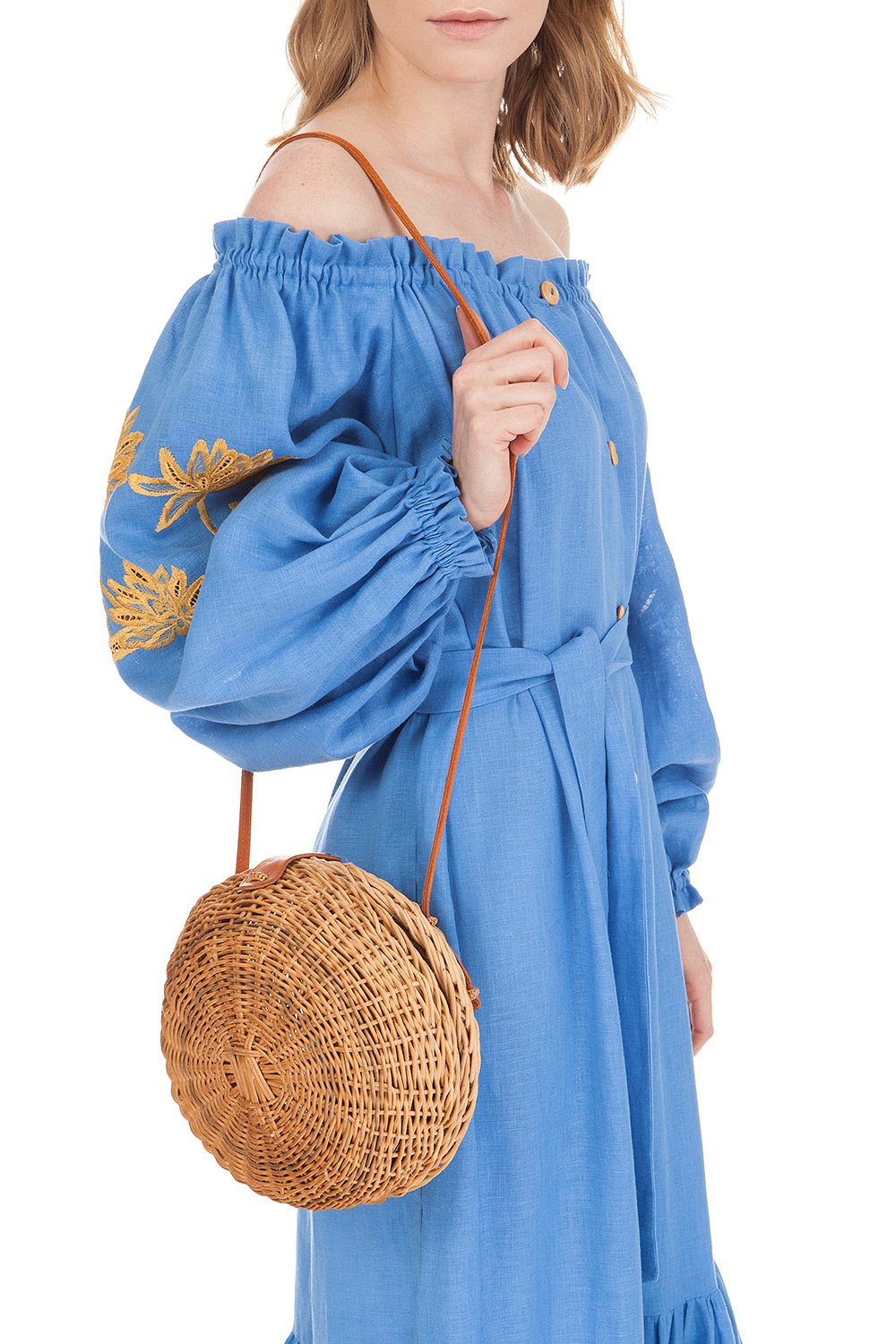 Wicker shoulder bag