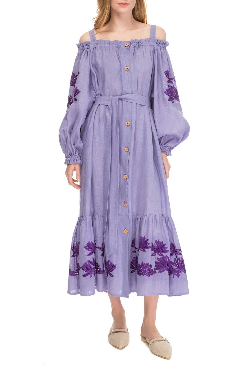 Back to Nature Off-the-shoulder Dress