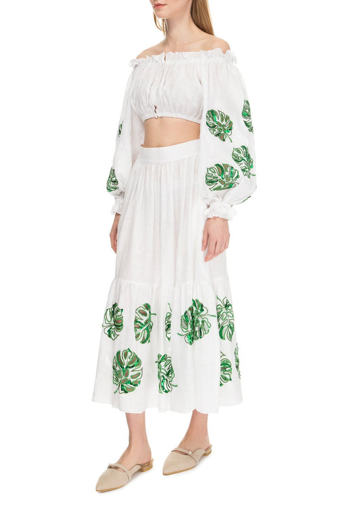 Bora Bora White emroidered suit