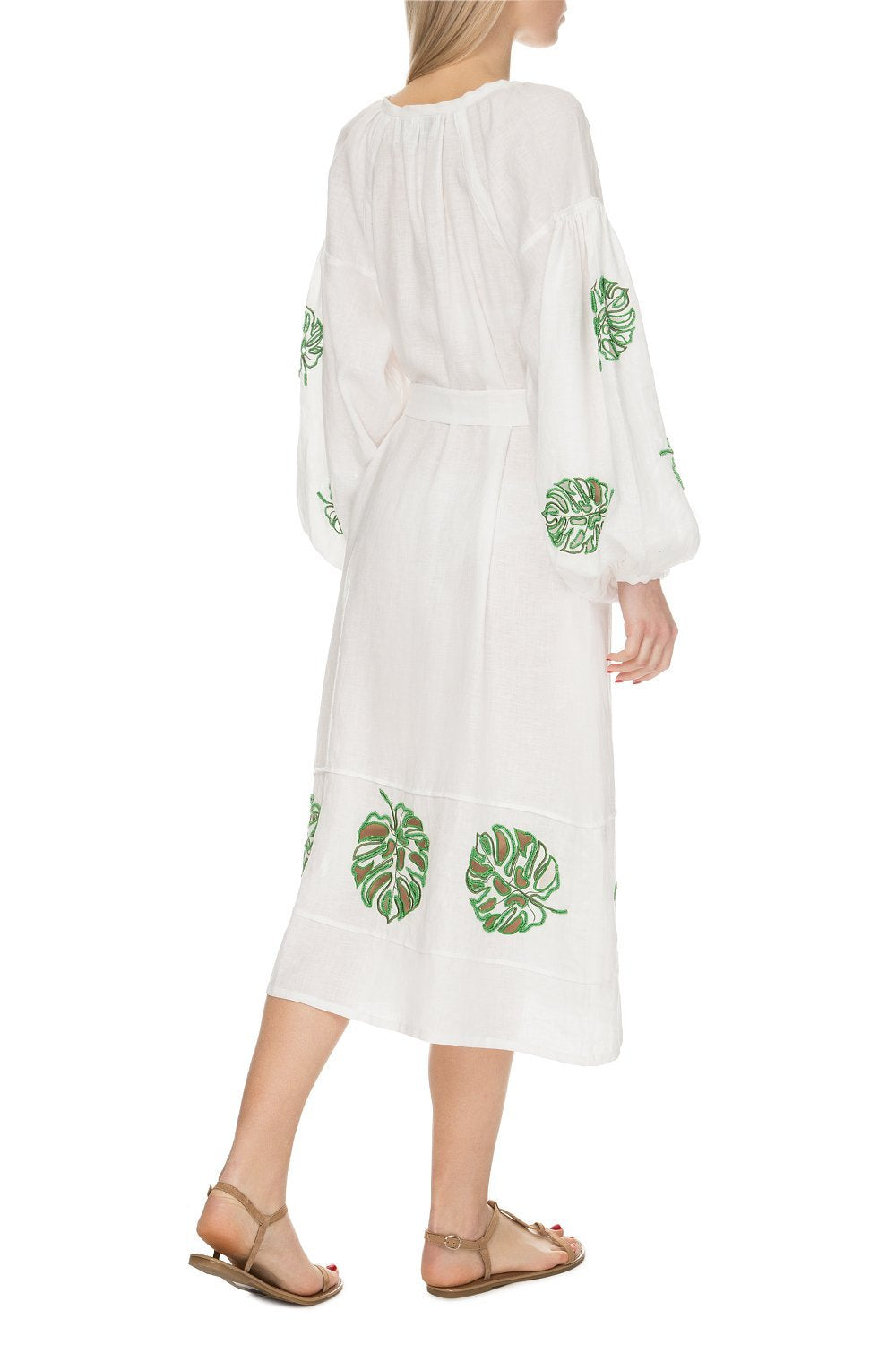 Bali White Dress with Sleeves and Beads