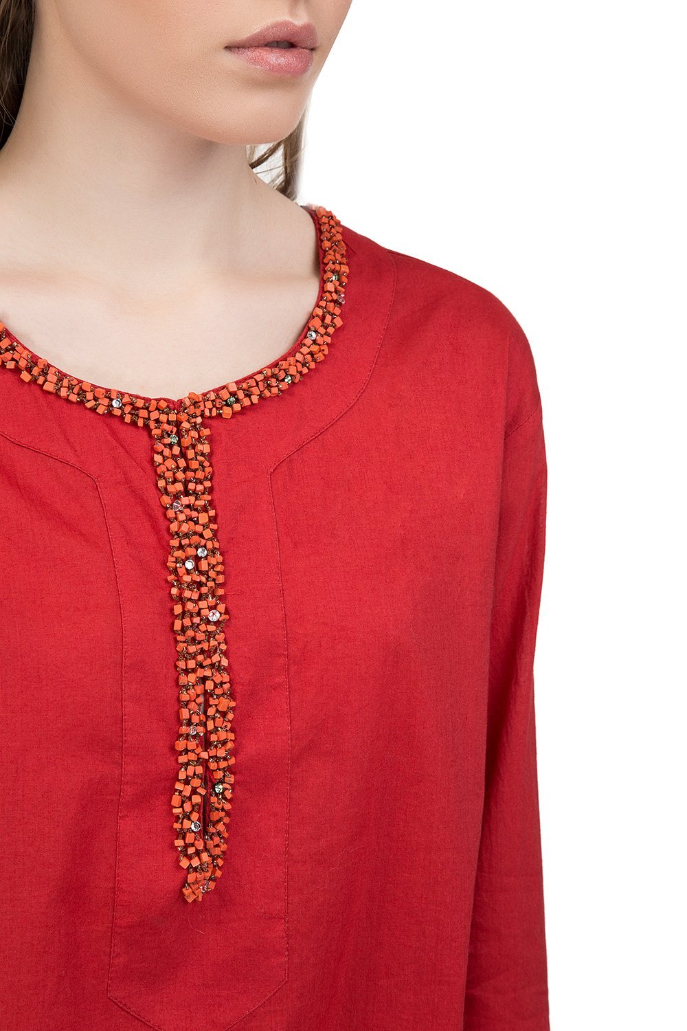 Divine cotton tunic with long sleeves